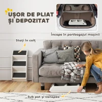 PawHut Scară pentru Câini și Pisici cu 3 Trepte Antiderapante, Design Pliabil cu Capacitate de 10 kg, Crem(m-5)