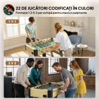 SPORTNOW Fotbal de Masă Pliabil cu Mânere Antiderapante, 2 Mingii și Tabele de Scor, Verde și Lemn Natural(m-5)