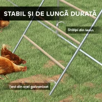 PawHut Suport pentru Găini pe 4 Niveluri, Posatoiu din Lemn și Oțel Galvanizat, Scară pentru Coteț, 4-6 Găini, 140x86x2,5 cm, Lemn Natural(m-5)