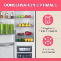 Réfrigérateur combiné - OCEANIC - OCEAFC262STDS - 262 L - Classe D - 55 x 56 x 180 cm - Silver(m-6)