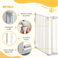 PawHut Gard Pliabil și Modular pentru Câini cu 3 Panouri Alb(m-7)