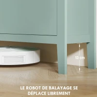 HOMCOM Meuble à chaussures 20 paires, armoire à chaussures avec 4 tiroirs rabattables, étagères amovibles et réglables, vert(m-6)