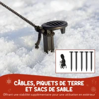 Outsunny Bonhomme de neige et pingouins gonflable de Noël de 180 cm avec lumières LED, décoration de Noël intérieur et extérieur(m-6)