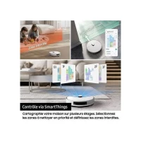 Aspirateur Robot Laveur - Samsung Jet Bot Combo VR7MD96B14G - Désinfection Vapeur - Détection des objets & obstacles(m-6)