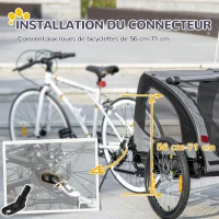 PawHut Remorque de vélo pour chien avec fenêtres en maille réflecteurs et drapeau de sécurité 140 x 71 x 83 cm noir(m-6)