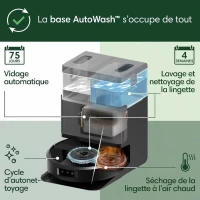 iRobot Roomba Plus 505 Noir - Base Multifonction - Lavage et séchage a l'air Chaud des lingettes - PrecisionVision IA(m-5)