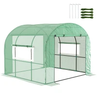 Outsunny Seră Tip Tunel 300 x 300cm Walk-In - Verde(m-11)