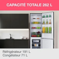 Réfrigérateur combiné - OCEANIC - OCEAFC262STDB - 262 L - Classe D - 55 x 56 x 180 cm - Noir(m-2)