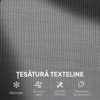 Outsunny Banca Tip Leagan 2 Locuri din Metal, Negru, 123x70x87 cm(m-6)