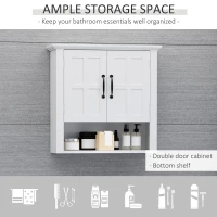 HOMCOM 59cm Wall-mounted Bathroom Living Room Cabinet Home Organizer Closet -White(m-4)