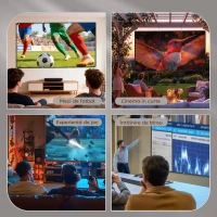 HOMCOM Ecran Proiector 120 Inch 4K/8K HD Format 16:9, Reglabil Manual, Lavabil, Unghi de Vizualizare 160°, pentru Acasă, Cinema, Birou, Alb(m-8)