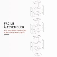 HOMCOM Rangements pour CD et DVD 9 compartiments et 6 étagères réglables capacité max. 260 CD/120 DVD 33 x 24 x 140 cm blanc(m-7)