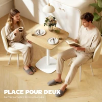 HOMCOM Table à manger carrée pour 2 personnes table de cuisine plateau en effet bois base carrée 60x60x75cm effet bois naturel(m-4)