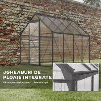 Outsunny Sera Walk-In Aluminiu & Policarbonat – Ventilatie si Jgheab(m-7)