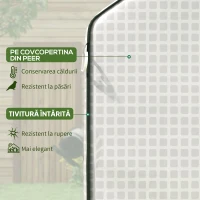 Outsunny Acoperiș de Schimb pentru Seră PE Walk-in cu Ușă Rulabilă și Ferestre, 143 x 70 x 190cm, Verde(m-4)