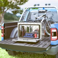 HOMCOM Cutie de scule pentru camion din aluminiu, 60,9 x 35,5 x 40,6 cm, cutie de depozitare 76 L cu încuietoare și chei, argintiu(m-2)