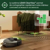 Aspirateur Robot Laveur - IROBOT Roomba Plus 405 Combo - Base Multifonction - Lavage et séchage des lingettes - LiDAR Clearview(m-6)