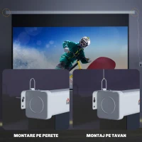 Homcom Ecran Proiector 100” – Montaj Pe Perete sau Tavan(m-7)