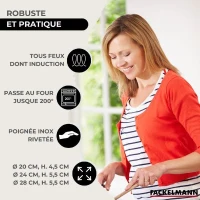 Set de 3 poeles 20 24 et 28 cm en inox Fackelmann Eterna(m-3)