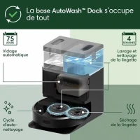 Aspirateur Robot Laveur - IROBOT Roomba Plus 405 Combo - Base Multifonction - Lavage et séchage des lingettes - LiDAR Clearview(m-4)