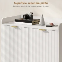 HOMCOM Scarpiera Salvaspazio per 24 Paia di Scarpe con 2 Ante, 3 Ripiani Estraibili e Mensola Inferiore, Bianco(m-6)