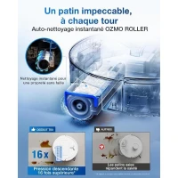 ECOVACS T80 OMNI - Robot Aspirateur Laveur - 18 000 Pa - Nettoyage Automatique instantané OZMO Roller - ZeroTangle 3.0(m-6)