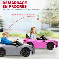 AIYAPLAY Voiture électrique pour enfants sous licence Maserati Gran Turismo Folgore, 12V avec télécommande, de 3 à 5 ans, gris(m-9)