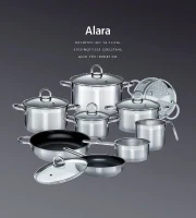 Batterie de cuisine - Induction - GSW - ALARA - Acier inoxydable massif 18/10 - 14 pieces(m-3)