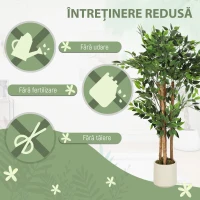 HOMCOM Copac Artificial de 120 cm, Plantă Decorativă cu Trunchi Solid din Lemn și Ghiveci pentru Interior, Verde(m-5)