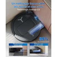 ECOVACS T80 OMNI - Robot Aspirateur Laveur - 18 000 Pa - Nettoyage Automatique instantané OZMO Roller - ZeroTangle 3.0(m-5)