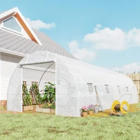Outsunny 26' x 10' x 6.6' Seră de Grădină Tip Tunel Spațioasă, Structură din Oțel de Calitate Premium(m-8)