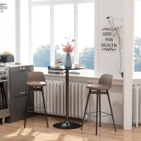 HOMCOM Table de bar ronde table de bistro mange-debout table de cuisine style contemporain plateau peint et cadre en acier(m-10)