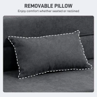 HOMCOM Fotoliu Pat Single Pliabil Modern, Fotoliu de Podea Economisitor de Spațiu Convertibil în Șezlong și Saltea, Pat pentru Sufragerie, Living și Birou, 80x80x64 cm, Gri Închis(m-6)