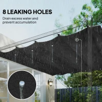 Outsunny Pergola Cover Roof, 2.86 x 2.45 m Retractable Sun Shade Top for 3 x 2m Pergola, UV30+ Protected, Dark Grey(m-6)