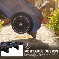 AIYAPLAY Elektryczny samochód dla dzieci, design Mercedes, silniki 12V, pilot, światła LED, muzyka, dla dzieci 3-6 lat, szary(m-6)