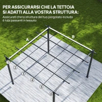 Outsunny Telo per Pergola Gazebo 3x3 m con Fori di Drenaggio in Poliestere Traspirante UV30+, 288x298 cm, Beige(m-4)