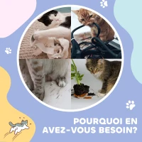 PawHut Tunnel pour chat intérieur jouets pour chats avec balle suspendue entrées multiples en sisal 98 x 30 x 30 cm gris(m-7)