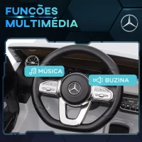 HOMCOM Carro Elétrico para Crianças Mercedes-Benz EQA 12V com Música Buzina Velocidade 3-8 km/h 111,5x69x52,5 cm Branco(m-7)