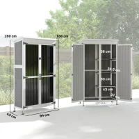 Outsunny Armario de Exterior para Herramientas con 3 Estantes Extraíbles(m-3)