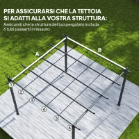 Outsunny Telo per Pergola Gazebo 3x3 m con Fori di Drenaggio in Poliestere Traspirante UV30+, 288x298 cm, Grigio(m-4)