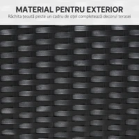 Outsunny Set de Grădină 7 Piese din Ratan cu Masă și 6 Scaune Negru și Bej(m-5)