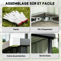 Outsunny Abri Robot Tondeuse Garage pour Robot Tondeuse avec Toit incliné en acier galvanisé, 108 x 86 x 62,5 cm, gris foncé(m-7)