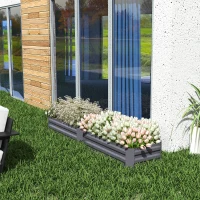 Outsunny Lot de 2 carré potager de jardin dim. 100L x 50l x 30H cm - tôle d'acier ondulée gris(m-9)