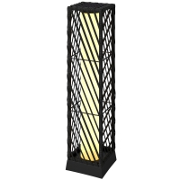 Outsunny Lanterne de jardin en rotin Lampadaire solaire extérieur avec LED Allumage et extinction automatiques Étanche IP44 Noir