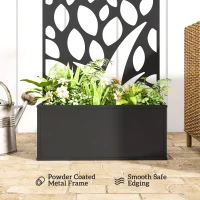 Outsunny Metalowa Podwyższona Grządka z Kratką, Montaż na Ścianie lub Wolnostojąca, Donica z Osłoną(m-7)