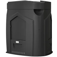 Outsunny Composteur de jardin, 240L, bac à compost extérieur, en polypropylène, 3 Portes, 66 Aérations, 78 x 75 x 78 cm, Noir(m-1)
