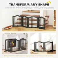 PawHut Barierka dla psów, wolnostojąca z nóżkami, składana, czarna, 4 panele, 208 x 29,5 x 61 cm(m-7)