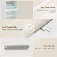 HOMCOM Móvel para Sapatos 8 Pares Armário para Sapatos 2 Gavetas Basculantes Prateleiras Ajustáveis e Compartimento Branco(m-5)