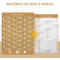 HOMCOM Paravent interieur en bois 8 panneaux 320 x 170 cm séparateur de pièce pliable pour salon, chambre à coucher, naturel(m-4)