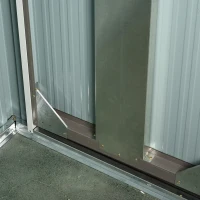 Outsunny 8 x 6 ft Galvanised Garden Shed, Outsoor Metal Storage Shed with Double Doors Window Air Vents for Patio, Lawn, Grey(m-10)